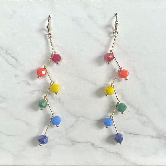 Rainbow Gay Pride Branching Gravity Earrings - Picture 1 of 3